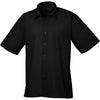 PR202 Men’s Black Short-Sleeve Poplin Shirt