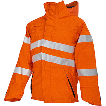 9422 Lightweight Orange Waterproof Hi-Vis Arc-Flash Jacket