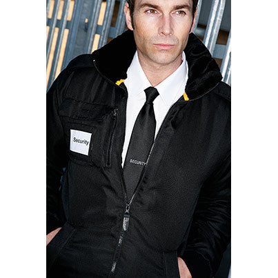 Black "Security" Clip-On Safety Tie