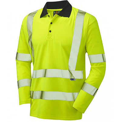 EcoViz Swimbridge Men’s Long-Sleeve Hi-Vis Polo Shirt