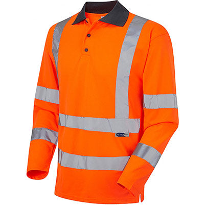 EcoViz Woolsery Men’s Long-Sleeve Hi-Vis Polo Shirt