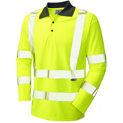 EcoViz Woolsery Men’s Long-Sleeve Hi-Vis Polo Shirt
