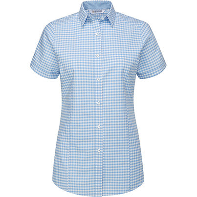 Elsa Women’s Checked Short-Sleeve Oxford Blouse