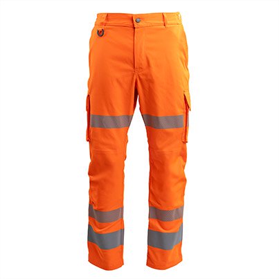 Hi-Vis Cargo Trousers with Kneepad Pockets