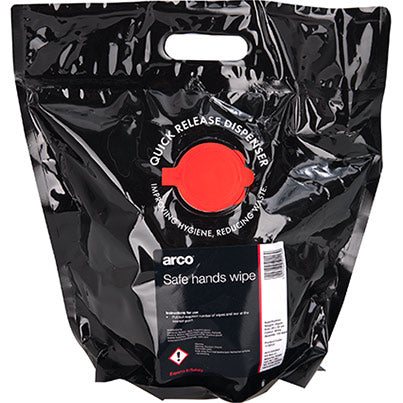 Safe Hands Alcohol Hand Wipes in Quick-Release Dispenser