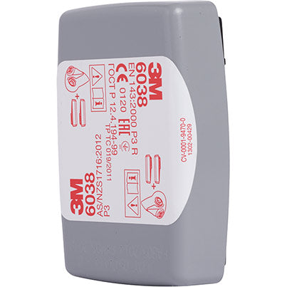 3M 6038 Encapsulated P3 R Particulate and Hydrogen Fluoride Filters (Pack of Two