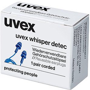 Whisper+ Corded Detectable Reusable Earplugs (Pack of 50 Pairs)