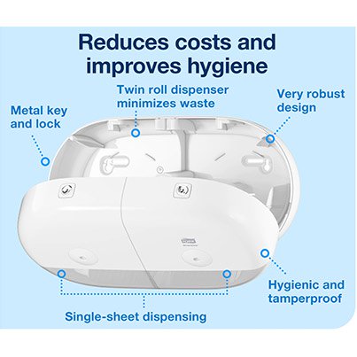 SmartOne Elevation T9 Twin Mini Toilet Roll Dispenser