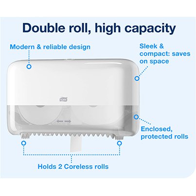 Elevation T7 Twin Coreless Toilet Roll Dispenser