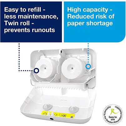 Elevation T7 Twin Coreless Toilet Roll Dispenser