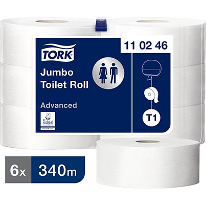 Advanced T1  Jumbo Toilet Roll 340m (Case of 6)