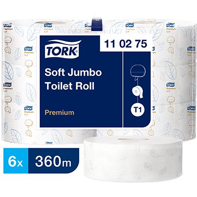 Premium T1 Soft Jumbo Toilet Roll 360m (Case of 6)