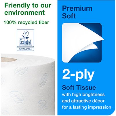 Premium T2 Soft Mini Jumbo Toilet Roll 170m (Case of 12)