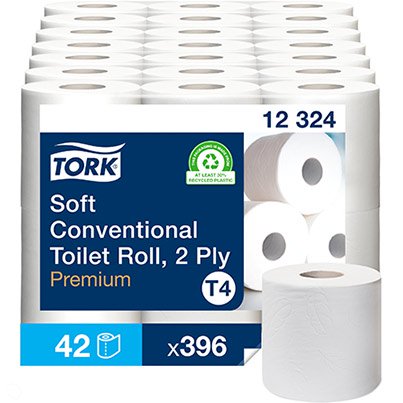 Premium T4 Soft Conventional Toilet Roll 49.5m (Case of 42)
