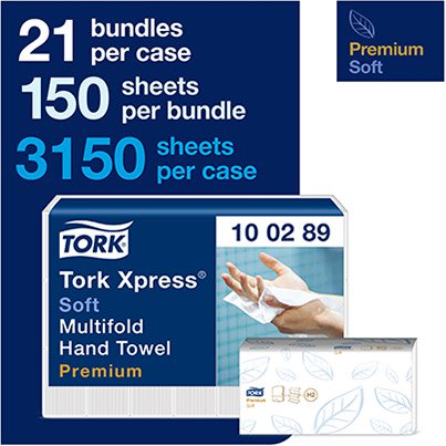 Xpress Premium H2 Multifold Soft Paper Towel Pack (Case of 21)