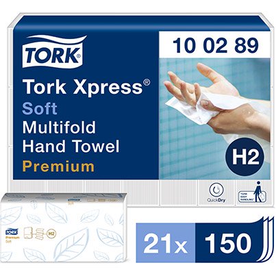 Xpress Premium H2 Multifold Soft Paper Towel Pack (Case of 21)
