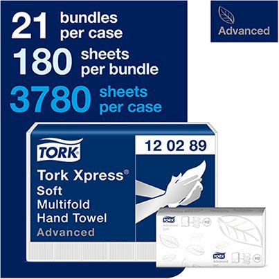 Xpress Advanced H2 Soft Multifold Paper Towel Pack (Case of 21)