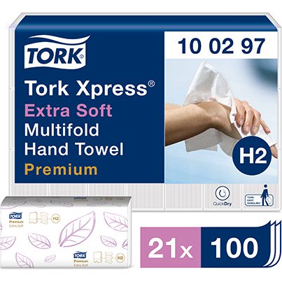 Xpress Premium H2 Extra-Soft Multifold Paper Towel Pack (Case of 21)