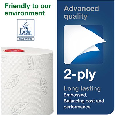 Advanced T6 Mid-Size Toilet Roll 100m (Case of 27)