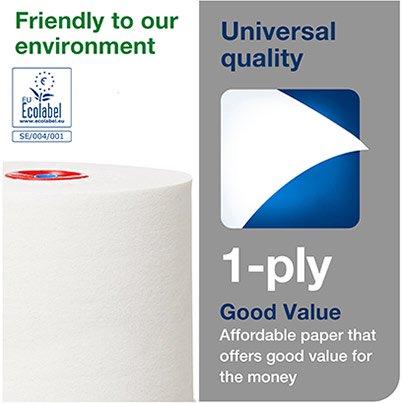 Universal T6 Mid-Size Toilet Roll 135m (Case of 27)