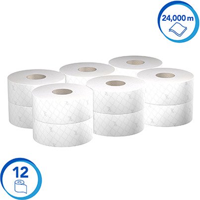 Scott Essential Jumbo Toilet Roll 200m (Box of 12)