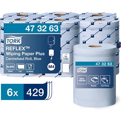 REFLEX M4 Centrefeed Wiping Paper Plus  Roll (Case of 6)