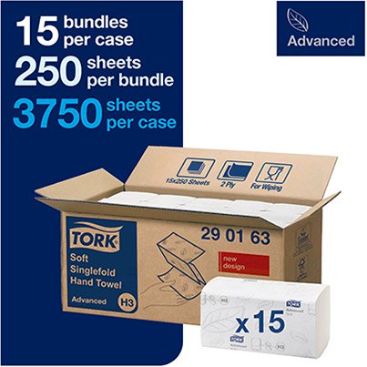 Advanced H3  Single-Fold Paper Towel Pack (Case of 15)