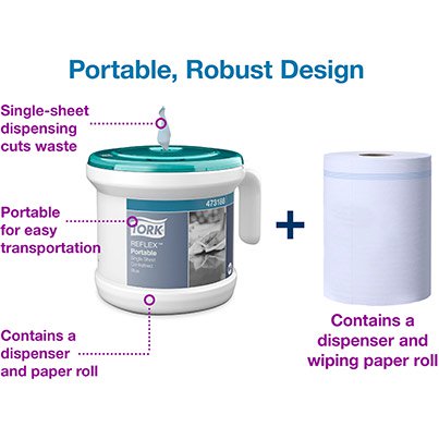 Reflex Performance M4 White Portable Centrefeed Dispenser