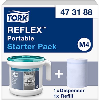 Reflex Performance M4 White Portable Centrefeed Dispenser