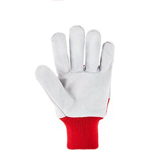 Knitted-Cuff Split-Leather Rigger Gloves