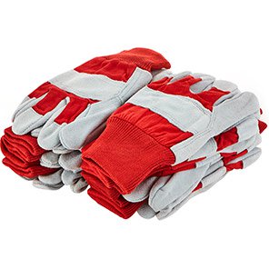 Knitted-Cuff Split-Leather Rigger Gloves