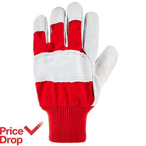 Knitted-Cuff Split-Leather Rigger Gloves