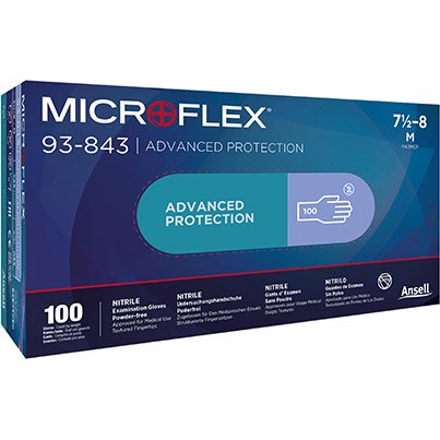 MICROFLEX 93-843 Nitrile Disposable Gloves (Box of 100)