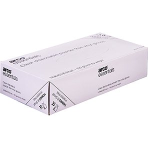 Essentials Clear Powder-Free Vinyl Disposable Gloves (Box of 100)