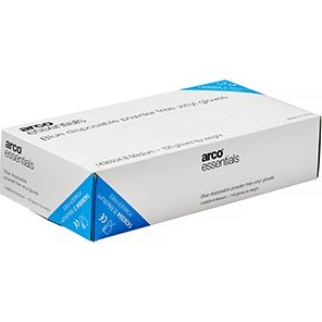 Essentials Powder-Free Vinyl Disposable Gloves (Box of 100)