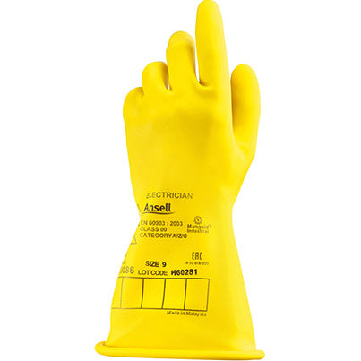 Ansell E013Y Yellow 280mm Class 00 Electrical Safety Gloves 8