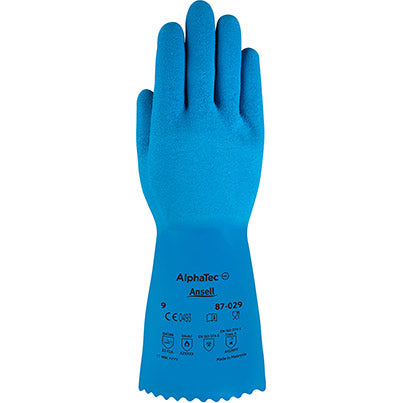 Ansell AlphaTec 87-029 Latex Chemical-Resistant Gloves 10