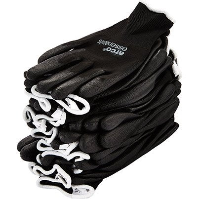 Arco Essentials Black PU-Coated Nylon Work Gloves (Pack of 12 Pairs)