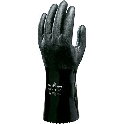 SHOWA 660ESD PVC Antistatic Chemical-Resistant Gloves 10