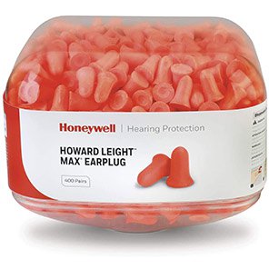 Howard Leight Maximum Disposable Earplugs (Canister of 400 Pairs)