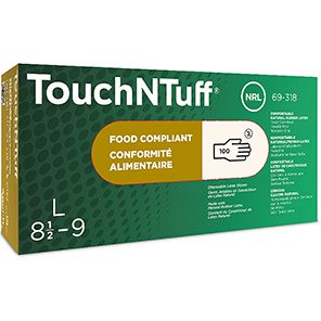 TouchNTuff 69-318 Latex Disposable Gloves (Box of 100)