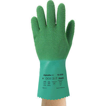 Ansell AlphaTec 16-650 Latex Chemical-Resistant Gloves 9
