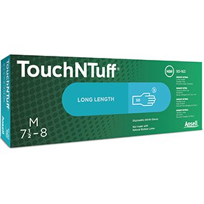 TouchNTuff 93-163 Nitrile Disposable of 50) Gloves (Box