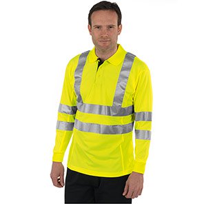 Men’s Long-Sleeve Breathable Hi-Vis Polo Shirt
