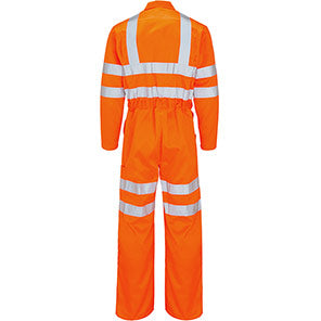 Orange Launderable Hi-Vis Overalls with Kneepad Pockets 50T