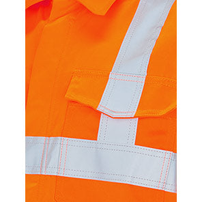 Orange Launderable Hi-Vis Overalls with Kneepad Pockets 50T