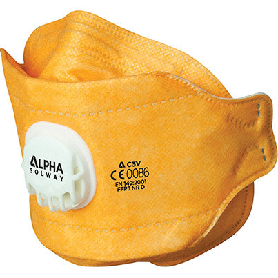Alpha Solway C-3V Valved Fold-Flat FFP3 Dust Mask (Pack of 20)