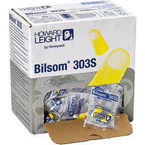 Howard Leight Bilsom 303S Disposable Earplugs (Box of 200 Pairs)
