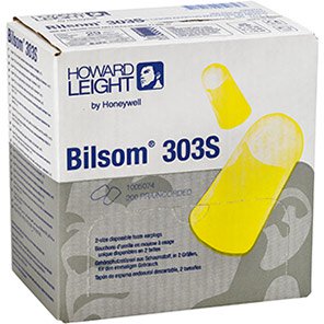 Howard Leight Bilsom 303S Disposable Earplugs (Box of 200 Pairs)