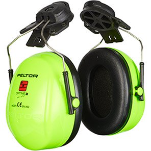3M PELTOR Optime II P3E Hi-Vis Helmet-Mounted Ear Defenders
